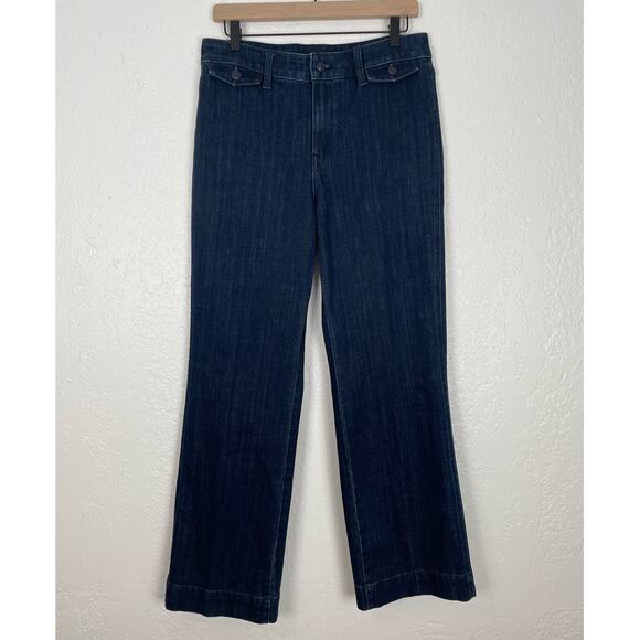 Talbots Wide Leg Dark Wash Denim Jeans Size 8 - Picture 1 of 3